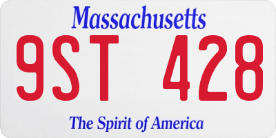 MA license plate 9ST428