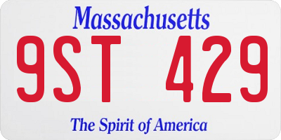 MA license plate 9ST429