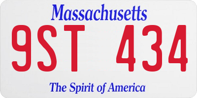 MA license plate 9ST434