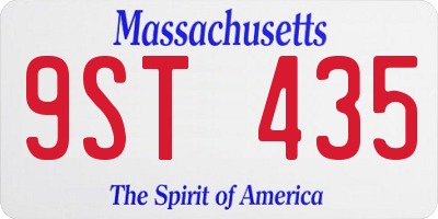 MA license plate 9ST435