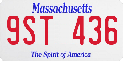 MA license plate 9ST436