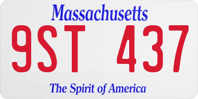 MA license plate 9ST437