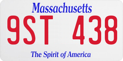 MA license plate 9ST438