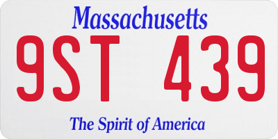 MA license plate 9ST439