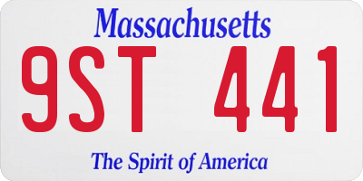 MA license plate 9ST441