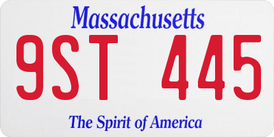 MA license plate 9ST445