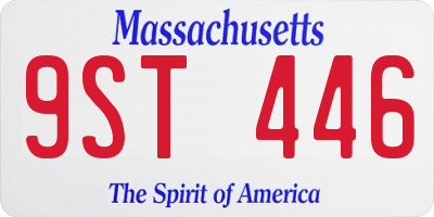 MA license plate 9ST446