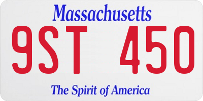 MA license plate 9ST450
