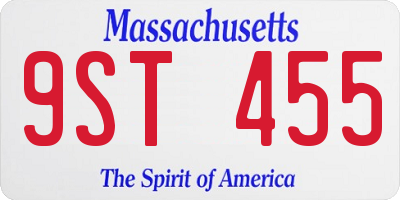 MA license plate 9ST455