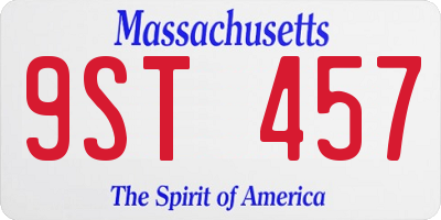 MA license plate 9ST457