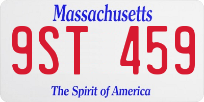 MA license plate 9ST459