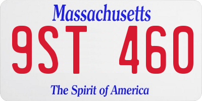 MA license plate 9ST460