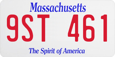MA license plate 9ST461
