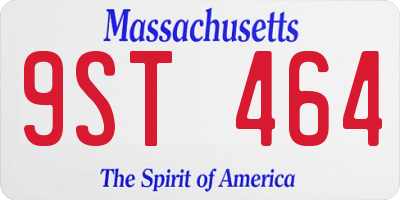 MA license plate 9ST464