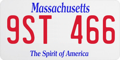 MA license plate 9ST466