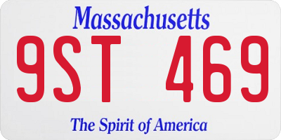 MA license plate 9ST469