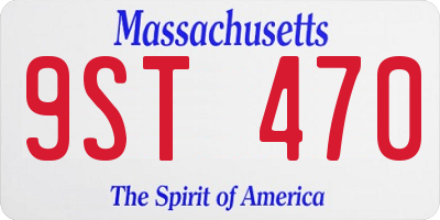 MA license plate 9ST470