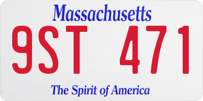 MA license plate 9ST471