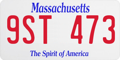 MA license plate 9ST473