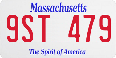 MA license plate 9ST479