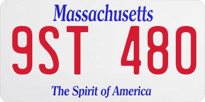 MA license plate 9ST480