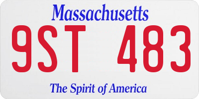 MA license plate 9ST483