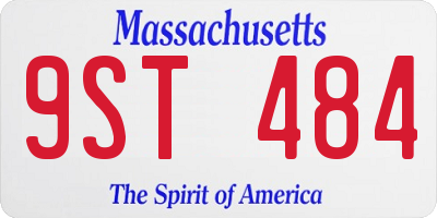 MA license plate 9ST484