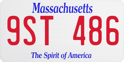 MA license plate 9ST486