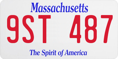 MA license plate 9ST487