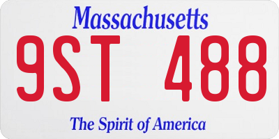 MA license plate 9ST488