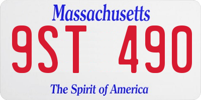 MA license plate 9ST490