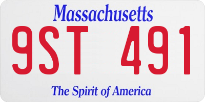 MA license plate 9ST491