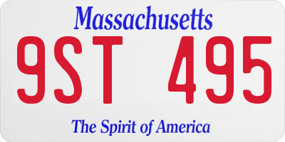 MA license plate 9ST495