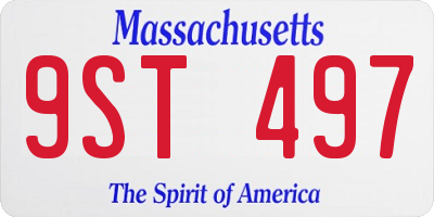 MA license plate 9ST497