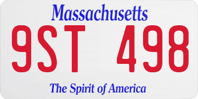 MA license plate 9ST498