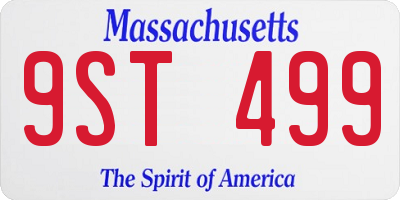 MA license plate 9ST499