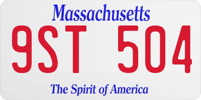 MA license plate 9ST504