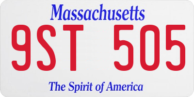 MA license plate 9ST505