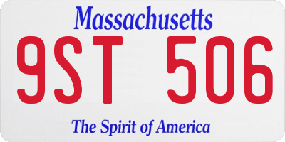 MA license plate 9ST506