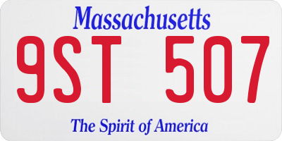 MA license plate 9ST507