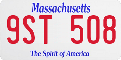 MA license plate 9ST508