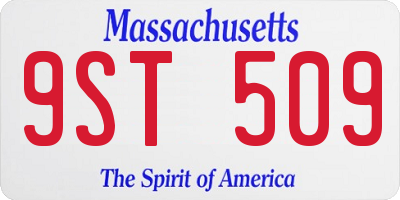MA license plate 9ST509