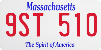 MA license plate 9ST510