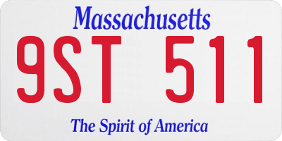 MA license plate 9ST511