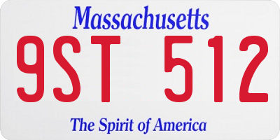 MA license plate 9ST512