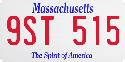 MA license plate 9ST515