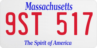 MA license plate 9ST517