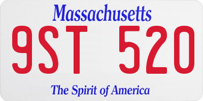MA license plate 9ST520