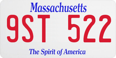 MA license plate 9ST522