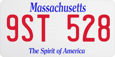 MA license plate 9ST528